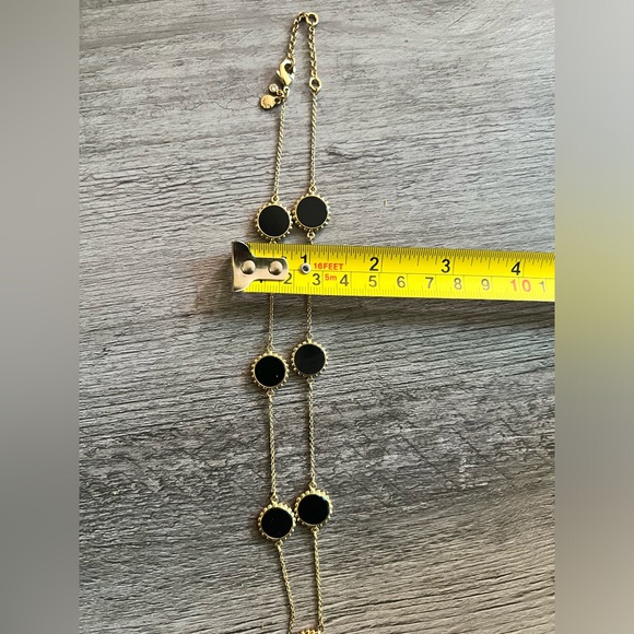 Ann Taylor Black Coin Station Necklace 16” - Picture 5 of 5